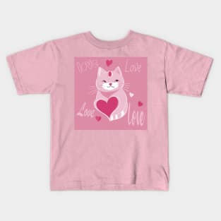 I Love My Cat Kids T-Shirt